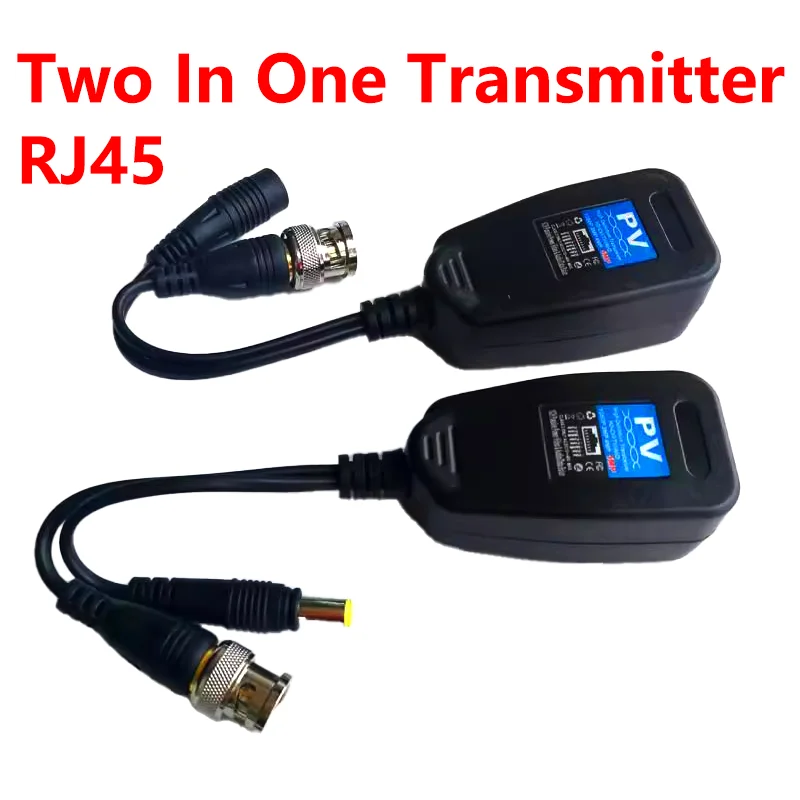 ESCAM 5Pairs(10PCS) Passive CCTV Coax BNC Power 4K Video Balun Transceiver Connectors to RJ45 BNC male for CCTV video Camera