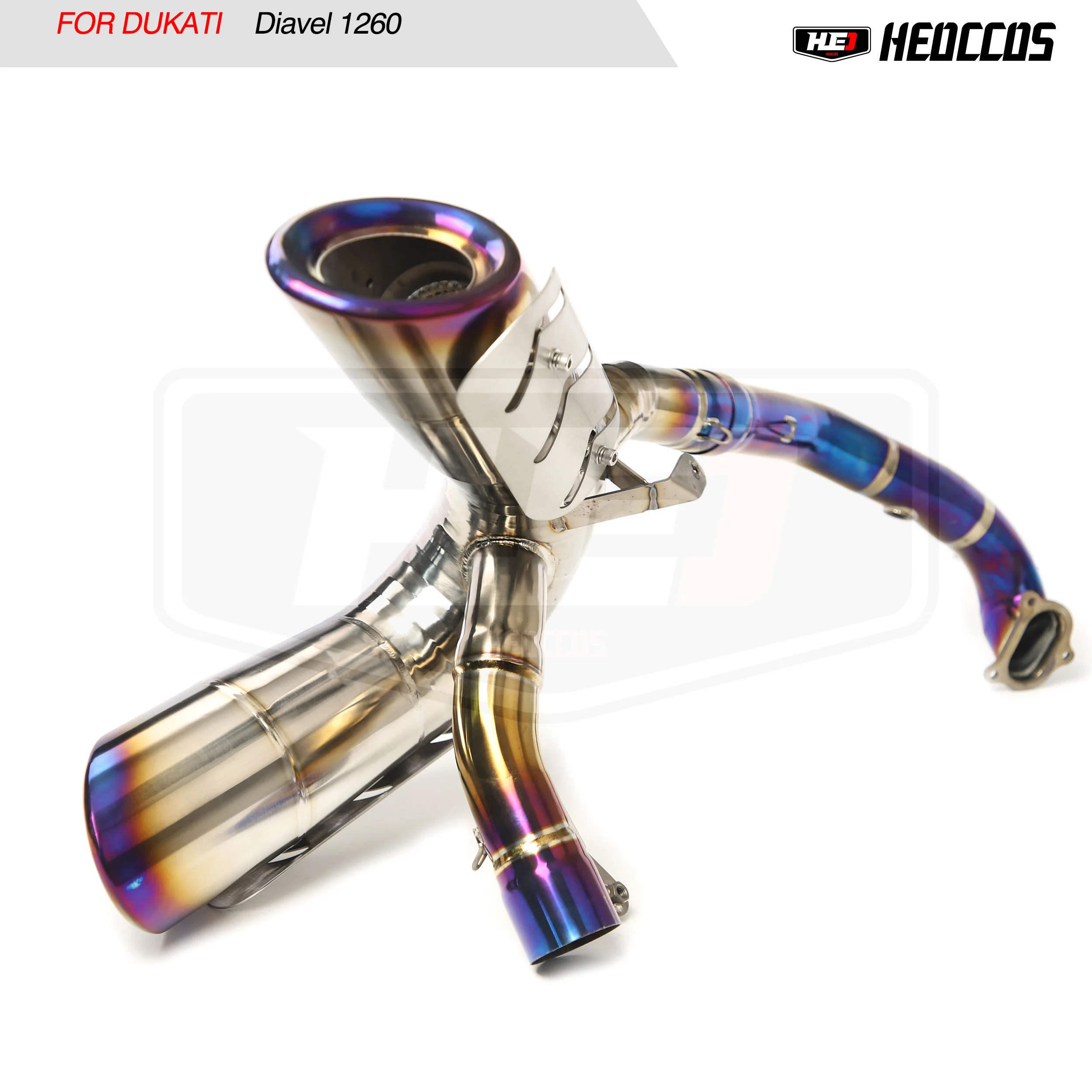 Scarico Moto In Lega Di Titanio Heo Per Ducati Diavel 1260 Doppio Tubo Di Scarico Catback