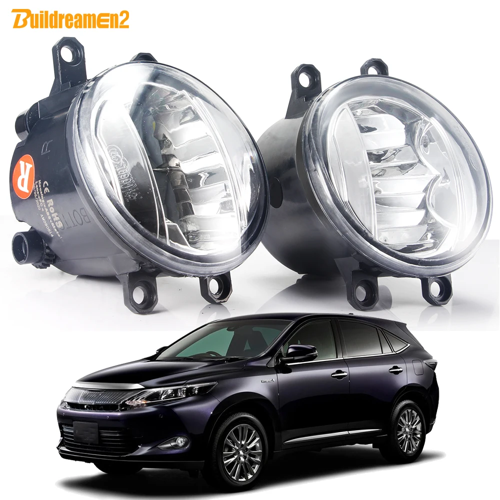 2 X LED Fog Light Assembly 30W Car Front Fog Driving Lamp DRL For Toyota Harrier (XU60) 2013 2014 2015 2016 2017 2018 2019 2020 1