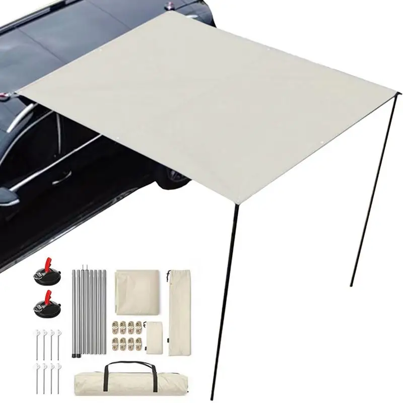 

Vehicle Awning Sun Shade Coverage PU3000mm UV50 Weatherproof Car Side Awning For SUV Camping Overlanding Hardware Included