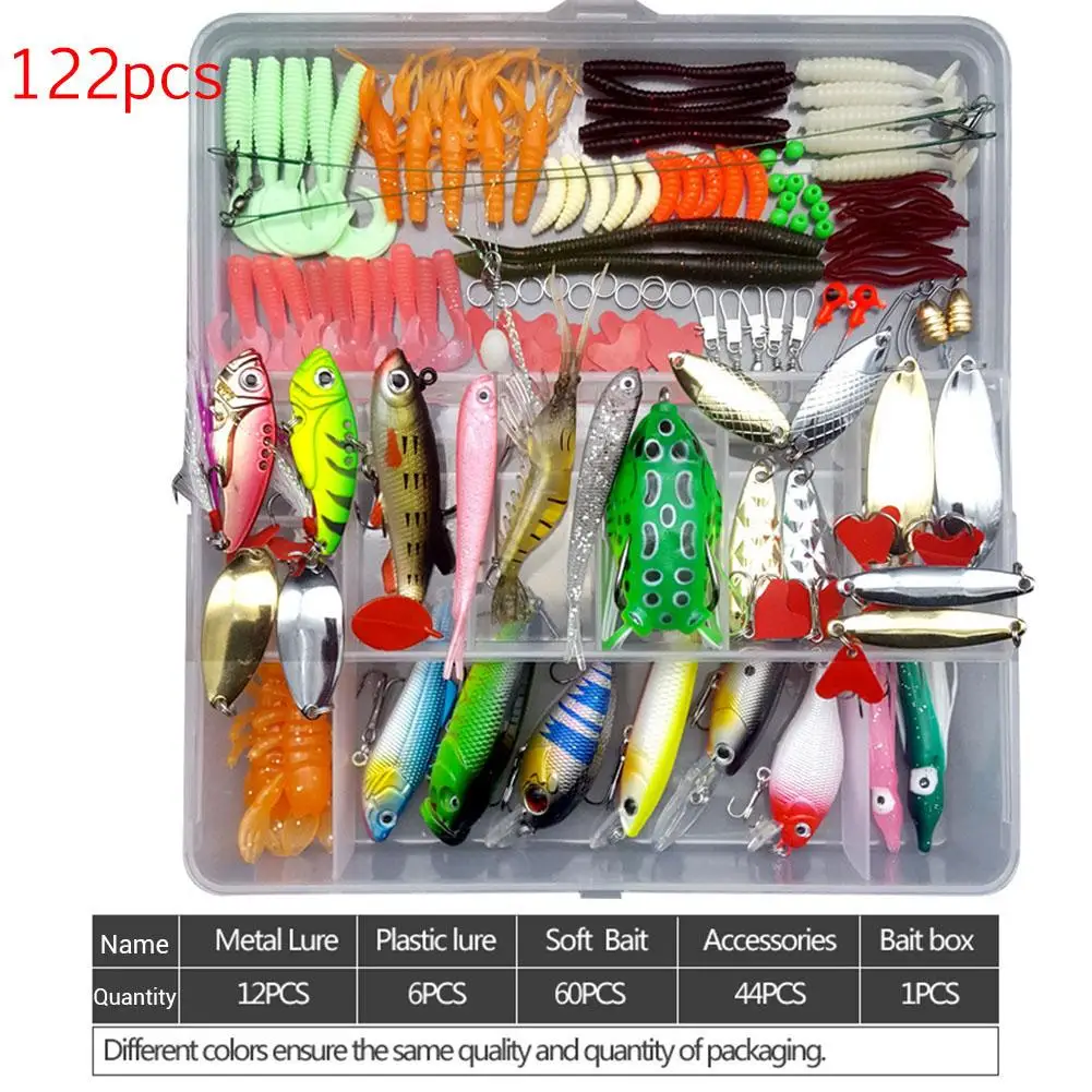 75pcs/94pcs/122pcs/142pcs Fishing Lures Set Spoon Hooks Minnow