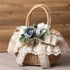 INS Style Straw Bags With Simulation Flower Beach Bag Countryside Girls' Handbag Fashion Handmade Bags Summer Accessories 4