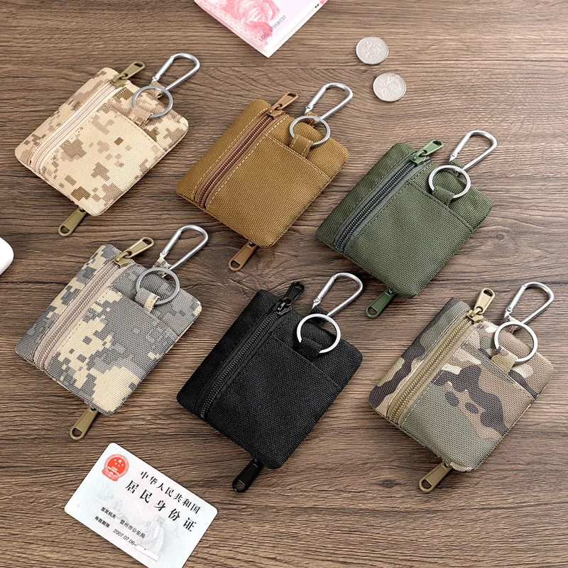 Outdoor Molle Pouch Outdoor Molle Pouch Wallet Portable Key Card Case Pouch Bag Purse With Carabiner