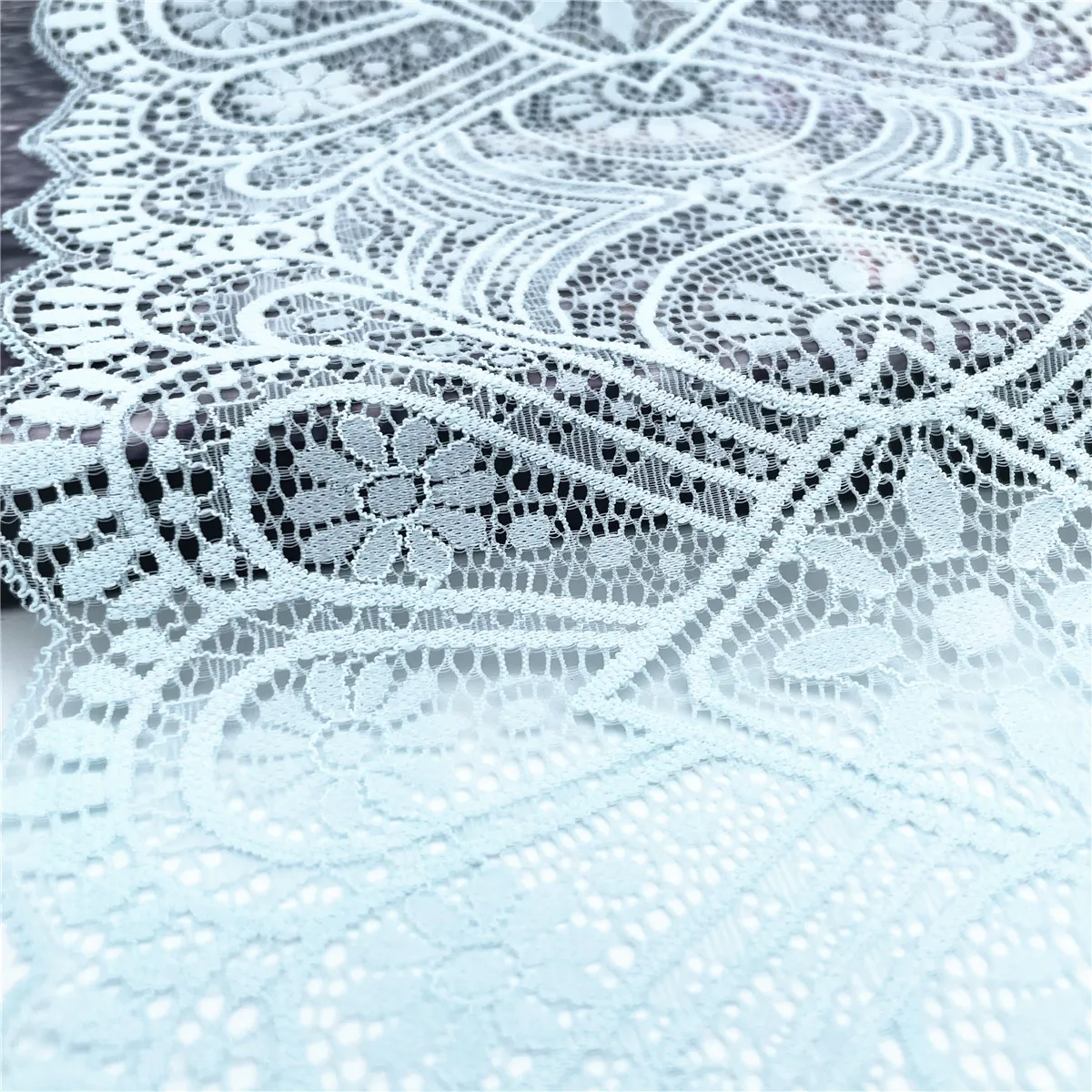 3y/lot Width 22.50cm Sky Blue Elastic Stretch Lace Trim 4