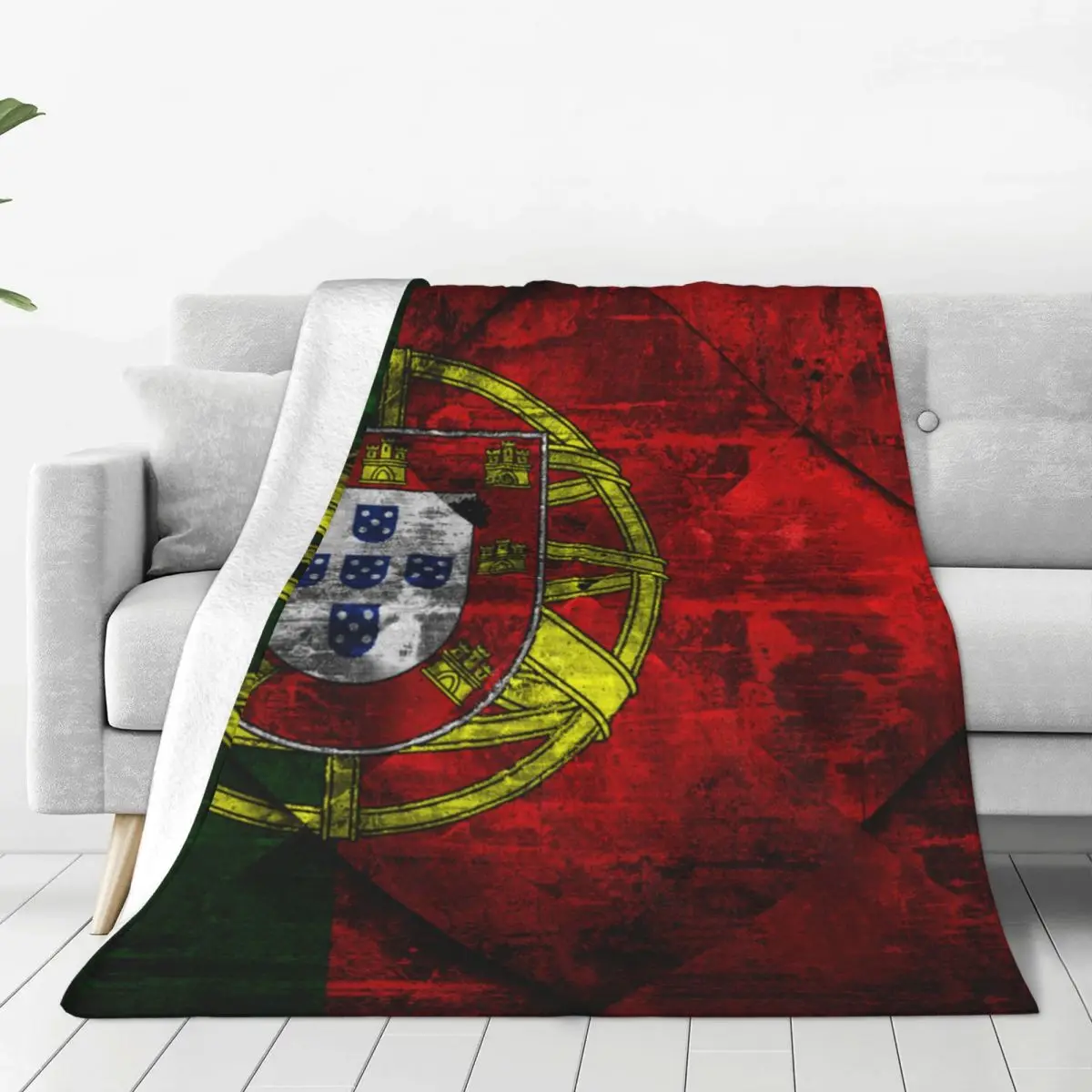 

The Portugal Flag Blanket Designer Country Flag Plush Awesome Breathable Throw Blankets for Chair Covering Sofa Summer
