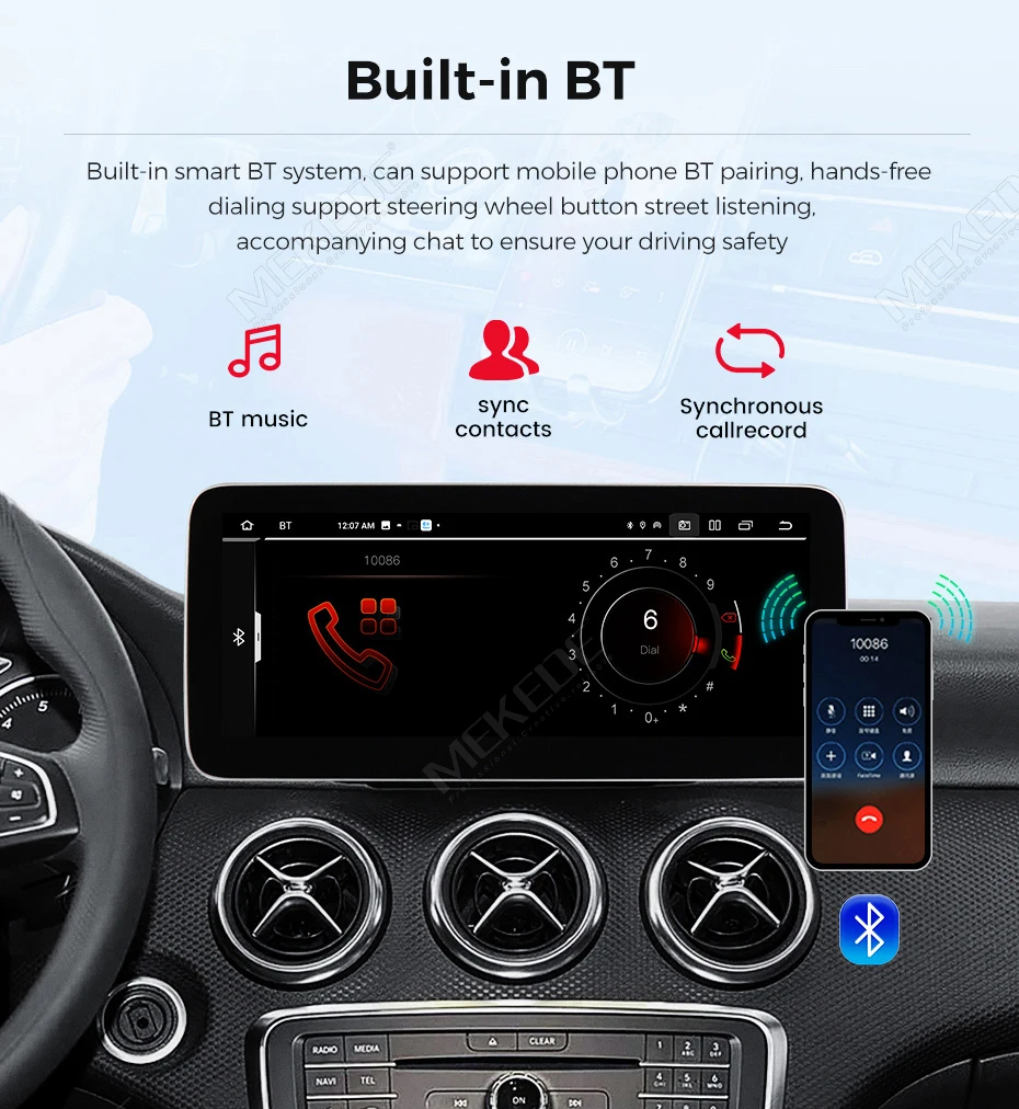 MEKEDE Radio para Auto con Carplay y Android Auto Inalámbrico 4G, Pantalla de 10.25 Pulgadas, 6G+128G, para Mercedes-Benz Clase E W212 E200 E230 E260 S212 NTG4.0 NTG4.5 NTG5.0, Sistema Multimedia Inteligente, GPS, Navegador, Wifi, BT, DSP, RDS, Unidad de Audio y Video Estéreo, 8 Núcleos, Todo en Uno, 1280*480 HD 4