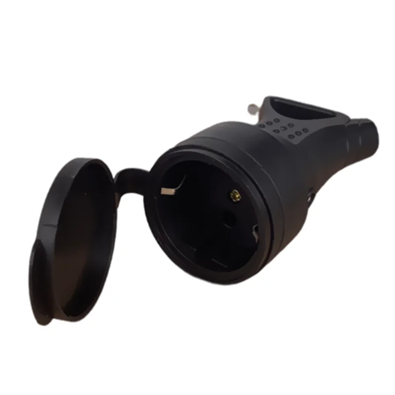 EU Rubber Waterproof Socket Plug Electrial Grounded European Connector With Cover IP54 For DIY Power Cable Cord 16A 250V rubber socket plug waterproof outlet plug