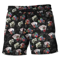 Casino Club 3D Printed Boardshorts Fashion Poker Short Pants For Men Clothes Playing Poker Beach Shorts Cards Trunks Bermudas 2