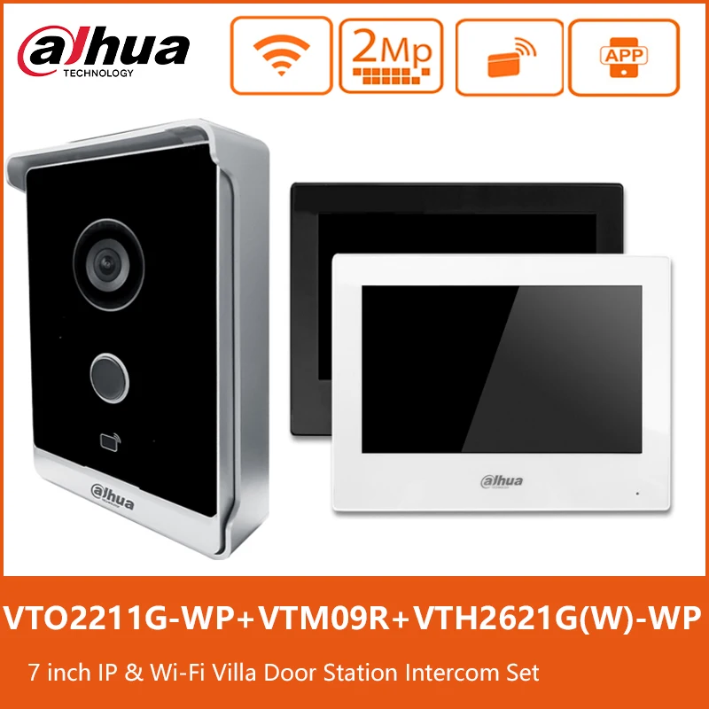 Sfd9d43d9221d417396d7fbfa3950f7922 Dahua 7 inch Wifi Touch Monitor VTH2621G-WP Wireless Video DoorPhone Doorbell VTO2211G-WP Station 1080P PoE Intercom System Kit