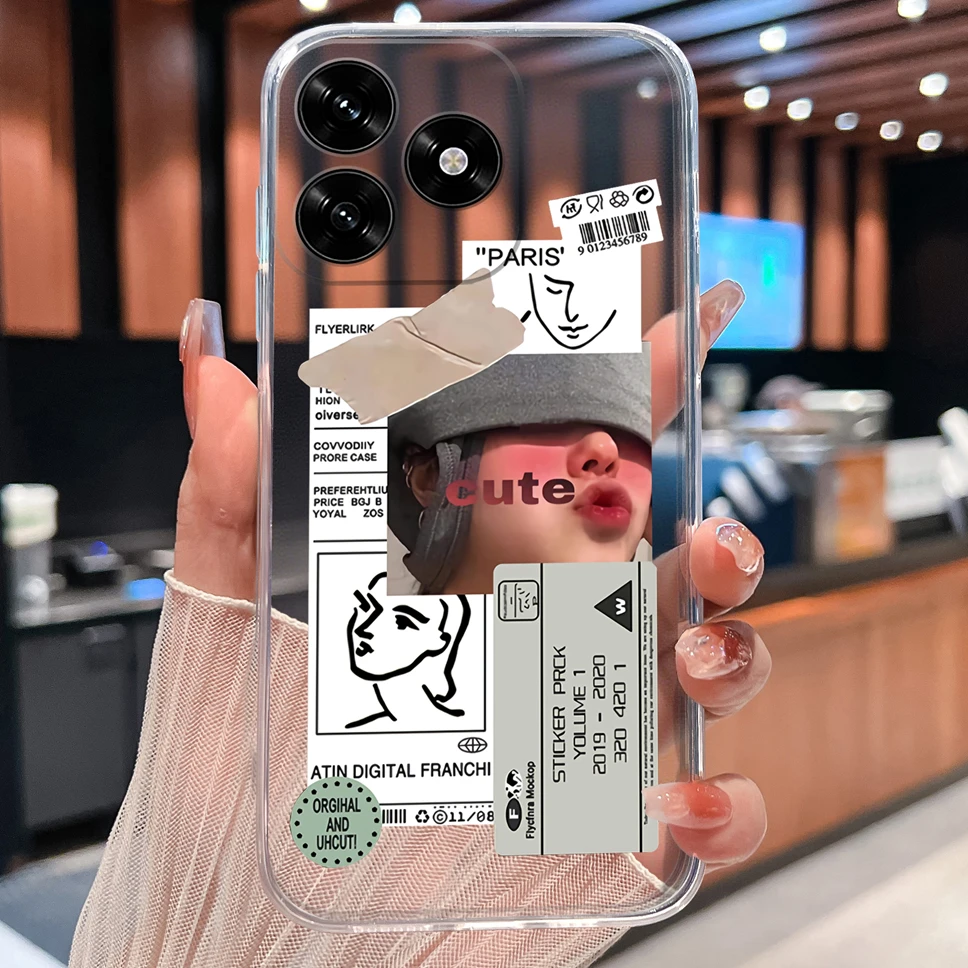 Lovely Bear Cartoon Clear Soft TPU Silicone Protective Phone Case Cover