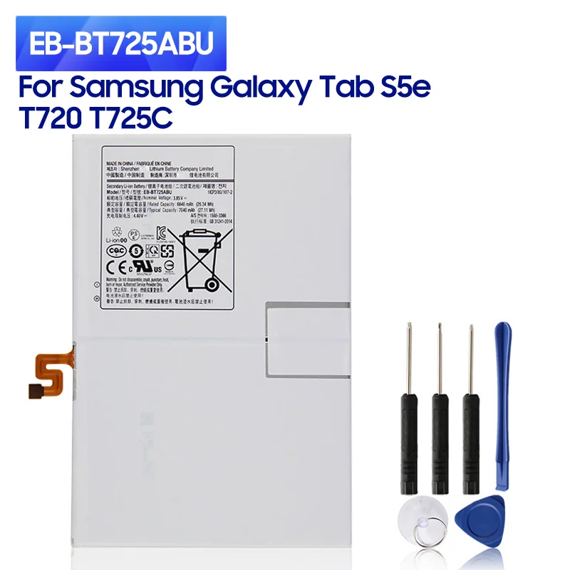 

NEW Replacement Tablet Battery EB-BT725ABU For Samsung Galaxy Tab S5e T720 T725C S6 Lite SM-P610 P615C Batteries 7040mAh