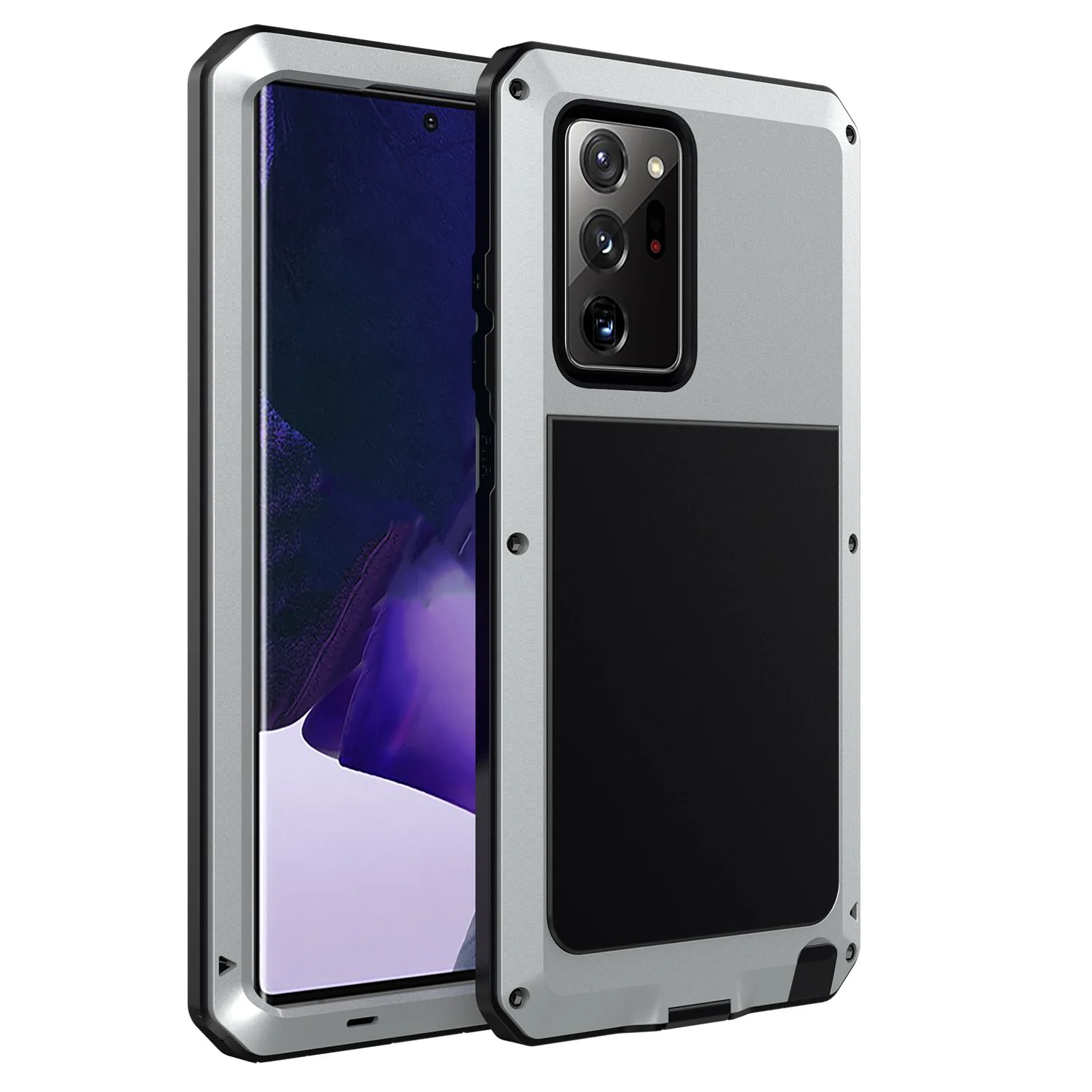IP54 Military Grade Protection Metal Armor Case for Samsung Galaxy Note 8 9 10 Plus 20 Ultra Shockproof Heavy Duty Defender Case