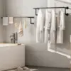 Industrial Pipe Clothes Racks 2 Pack, Black Pipe Wall Mounted Clothing Racks for Hanging Clothes 3