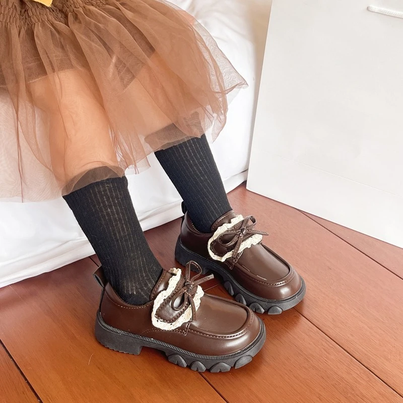 Leather Mary Jane Shoes for Girls Spring Autumn