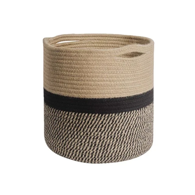 Kézi Szövött Szalma Ültetvényes Kosár Beltéri Kültéri Tároló Virágcserép -Tartály - Image 5