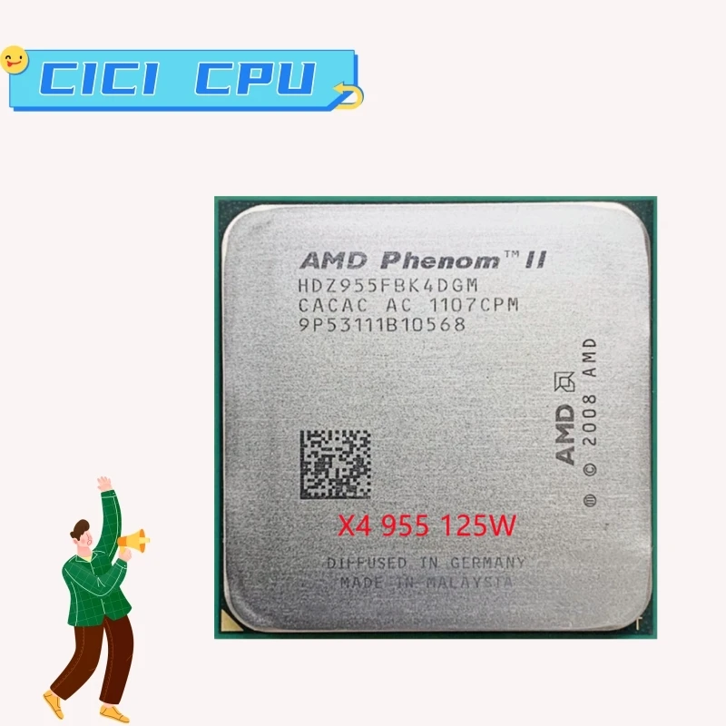 Amd Phenom Ii X4 955 125W 3.2 Ghz Processore Cpu Quad-Core 125W Muslimah/Muslimah/Muslimah Socket Am3