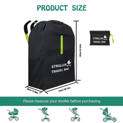 Infant Travel Stroller Bag with Shoulder Strap - Universal Dust Cover & Organizer (Black)