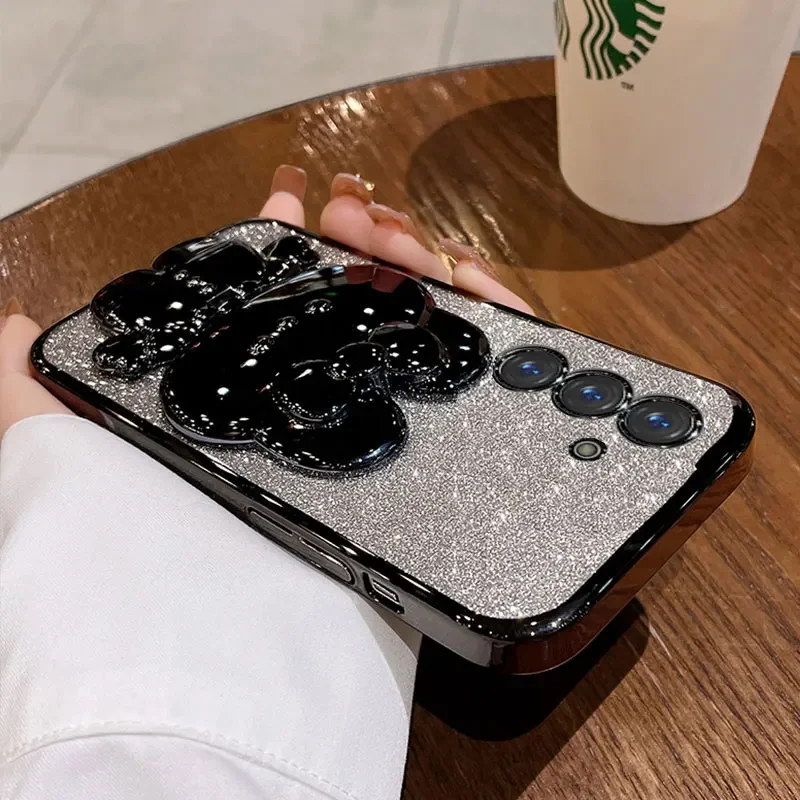 Luxuriöse Glitzer-Hasen-Spiegel-Standhülle für Samsung S26Ultra S25 Plus A57/37/17/07 A56/36/26/16/06 Stoßfeste Weiche Schutzhülle – Detail 14