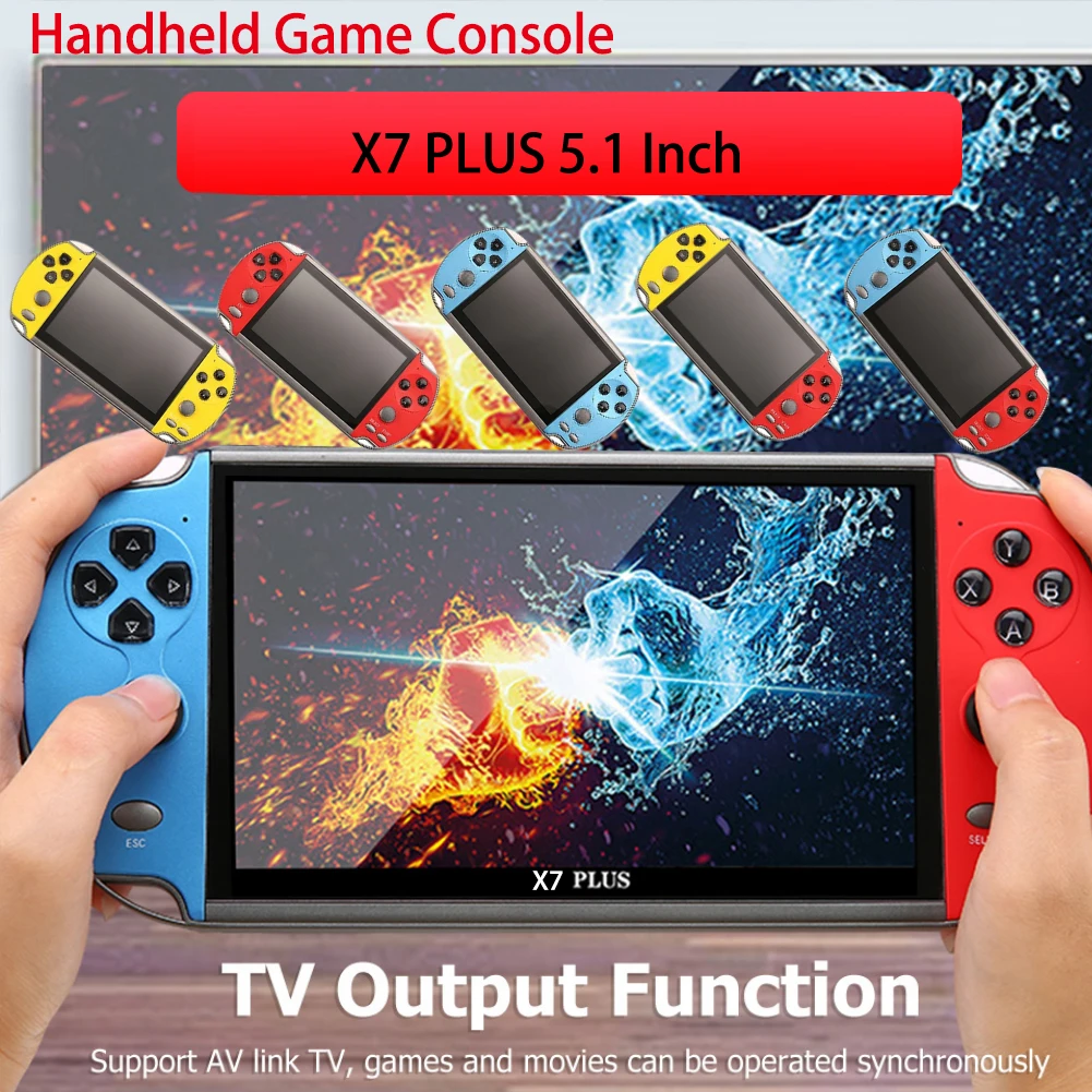 Mooroer X7/X12 Plus Handheld Game Console 5.1/7.1 inch Dual Joystick PSP Game Console High-definition Large Screen Handheld Game