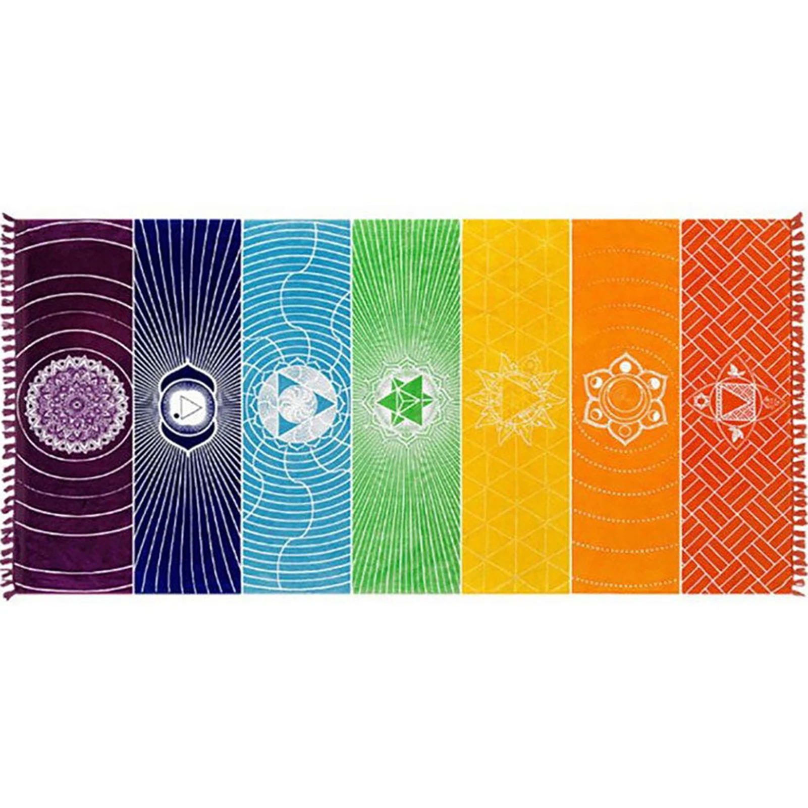 Rainbow Boho Beach Mat Mandala Blanket Striped Wall Hanging Tapestry Scarf Yoga Mat PRE Tapestries for tapestry decorations