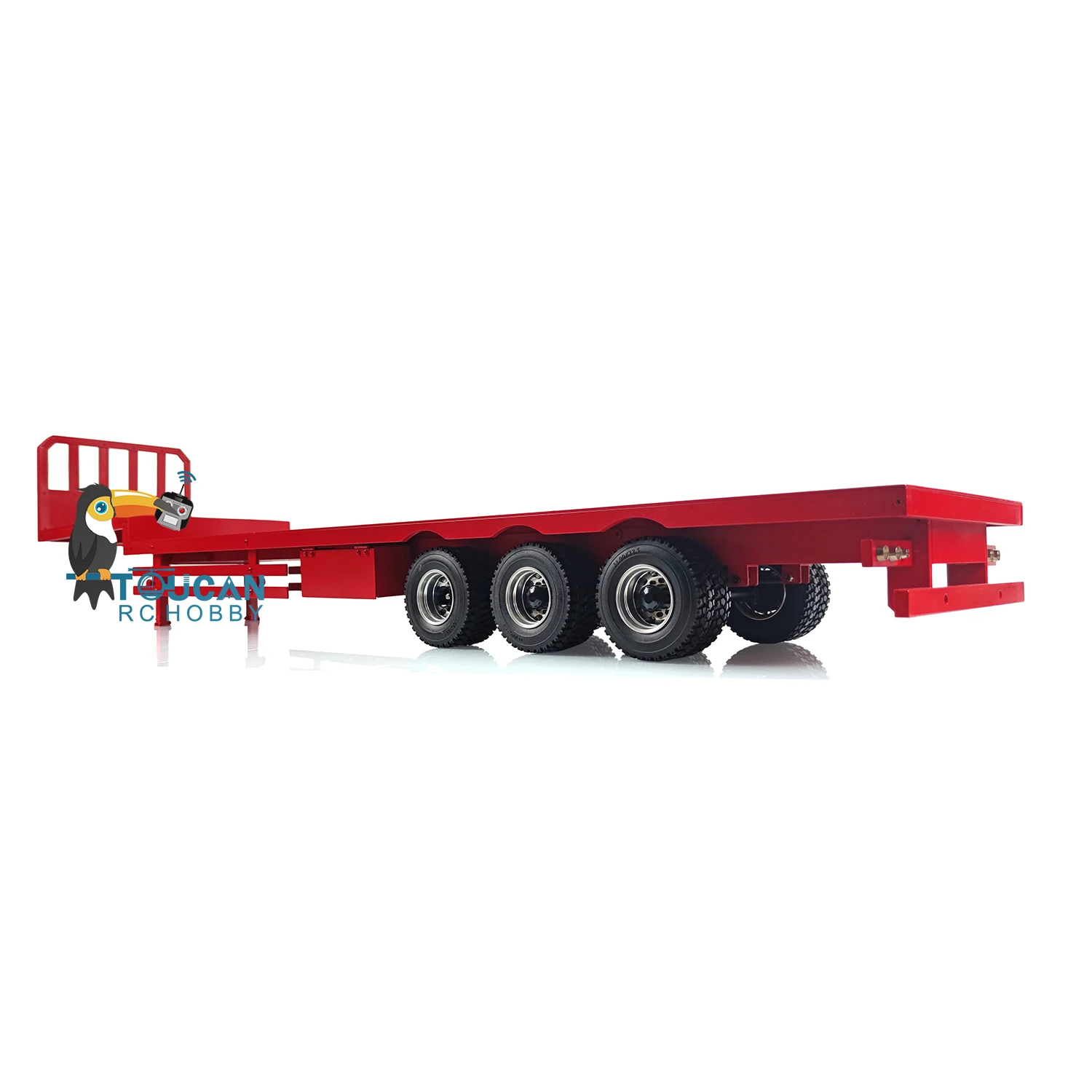 Metal 3Axle RC Trailer CNC Heavy Assembled Model for 1/14 Tamiyaya RC Tractor Truck Electric Wireless Military Vehicle TH19954 3