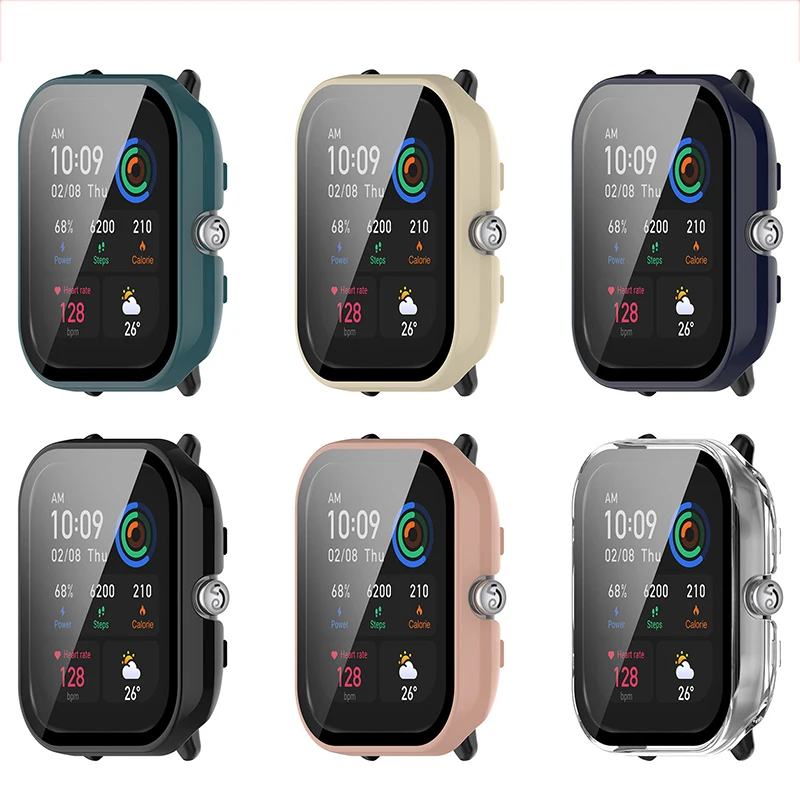 Custodia in Silicone + vetro temperato per Amazfit GTS 4 Mini GTS3 GTS 2Mini Smartwatch copertura completa della protezione del telaio del paraurti dello schermo