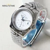MINUTETIME NH35 Watch For Who cares, I'm already late Silver Sapphire Crystal NH35A Automatic Movement 39mm Stainless Bule Hands 1