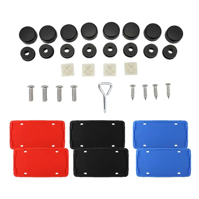 Kit telaio targa in Silicone per auto accessori per la modifica dell'auto con supporto per targa a vite impermeabile antigraffio