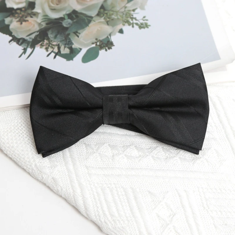 Schwarze Streifen-Krawatte, Manschettenknopf-Krawatte, Fliege-Set, Hochzeitskrawatten, Geschenke für Männer, Einstecktuch, elegante Krawatte für Designer-Business-Accessoires – Detail 26