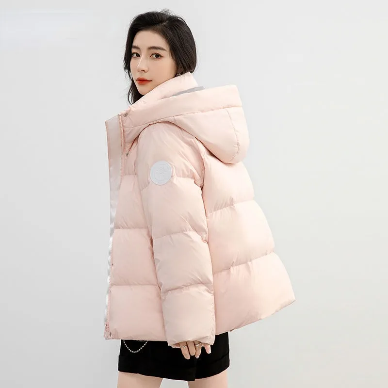 2023 New Women Down Jacket Winter Coat Female Loose Large Size Parkas Fashion Hooded Outwear Short  Keep Warn Thick Overcoat