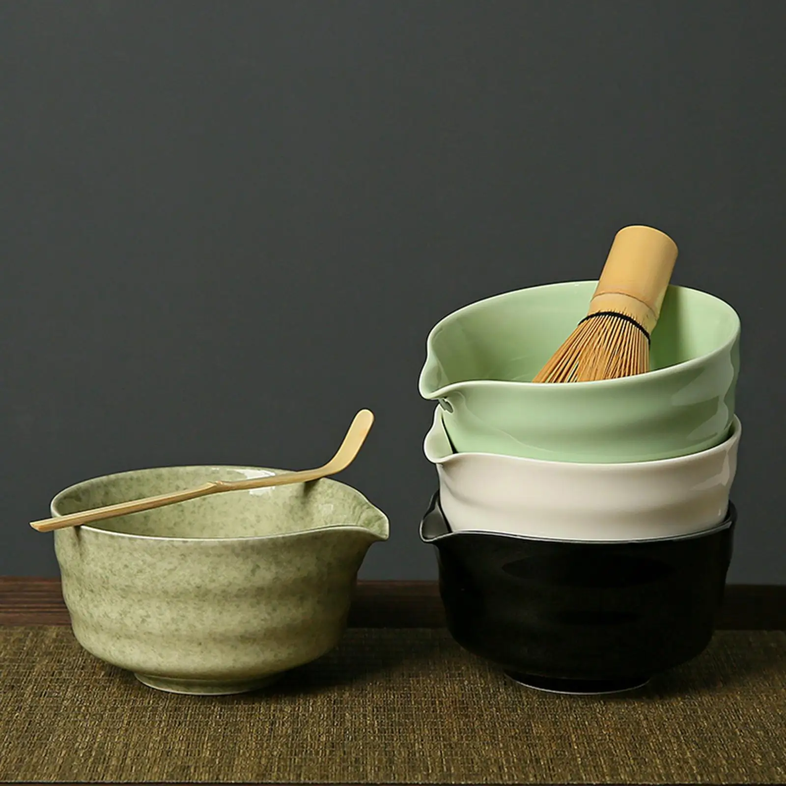 Traditional Ceramic Tea Matcha Bowl Handmade Green Tea Maker Cup for Japanese Matcha Preparation Kitchen Supplies