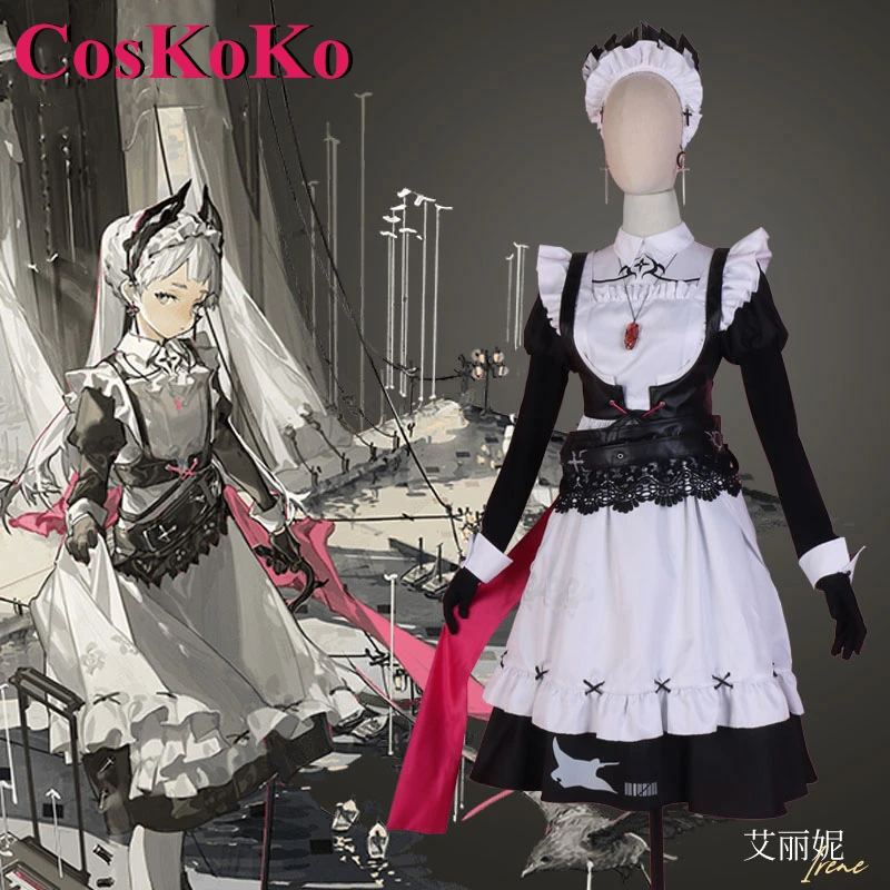 

CosKoKo Irene Cosplay Anime Game Arknights Costume Nifty Lovely Sweet Maid Dress Uniform Halloween Party Role Play Clothing New
