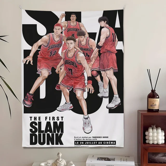 Tapisserie classique de bande dessinée japonaise S-SLAM D-DUNK, parfaite pour la maison et le salon, décor de chambre à coucher, bannière d'arrière-plan d'art mural 4