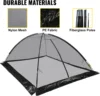 Pond Cover Dome, 7x9 FT Garden Net, 1/2 inch Mesh Dome Net Covers with Zipper and Wind Rope, Black Nylon 2
