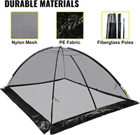 Pond Cover Dome, 7x9 FT Garden Net, 1/2 inch Mesh Dome Net Covers with Zipper and Wind Rope, Black Nylon 2
