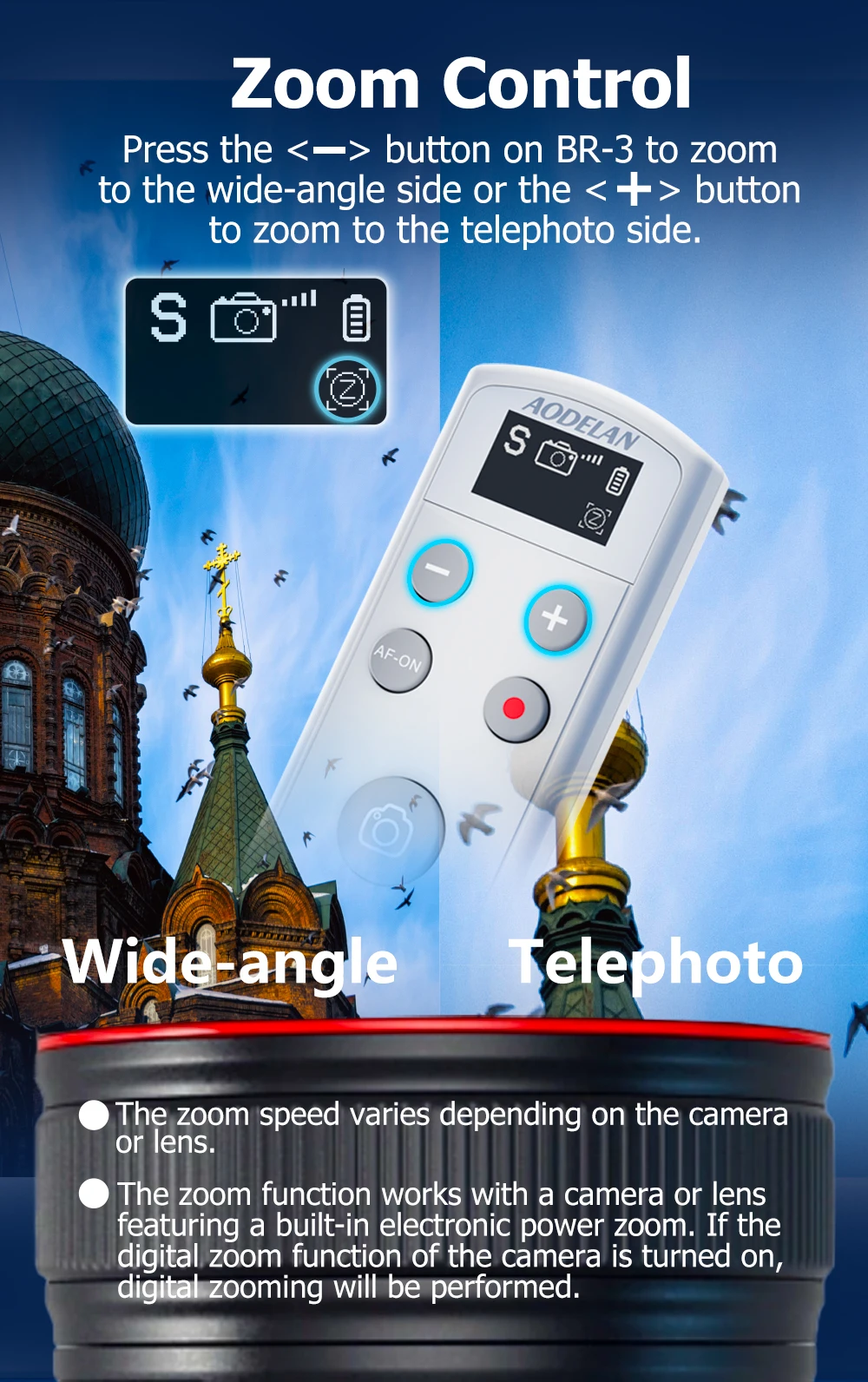 For Sony Camera Wireless Remote Control Rechargeable Shutter Release with OLED S