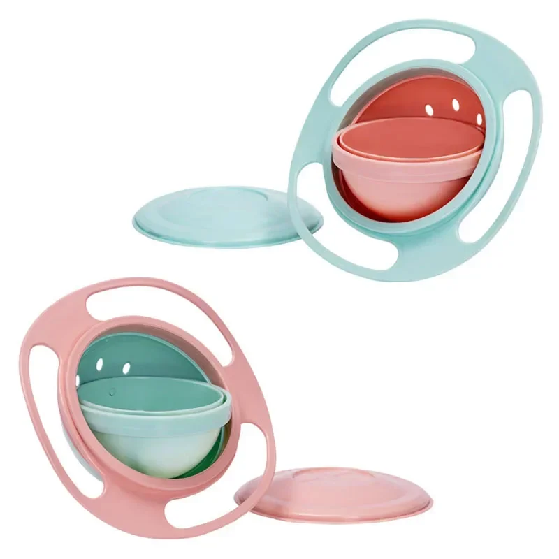 Universal Practical Design Children Rotary Feeding Bowl 360 Rotate Spill-Proof Solid Feeding Dishes