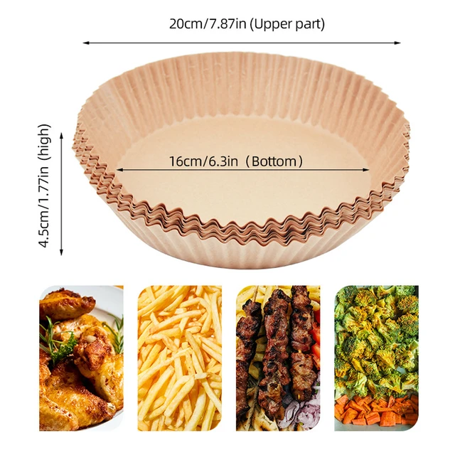 6~8 Inch 100pcs New High-grade Perforated Parchment Paper Air Fryer Paper  Liner Environmental Protection Packaging BambooSteamer - AliExpress