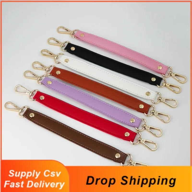

28CM Pu Leather Shoulder Strap Black Handbag Bag Belt Diy Bags Handle Replacement Bag Short Straps Handbags Accessories