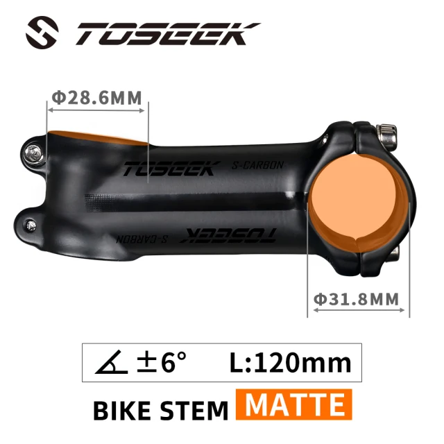 TOSEEK Aluminum Stem 6/17° Mountain MTB Road XC Bike handlebar Stems 31.8*60-120 TOSEEK Aluminum Stem 6/17° Mountain MTB Road XC Bike handlebar Stems 31.8*60-120