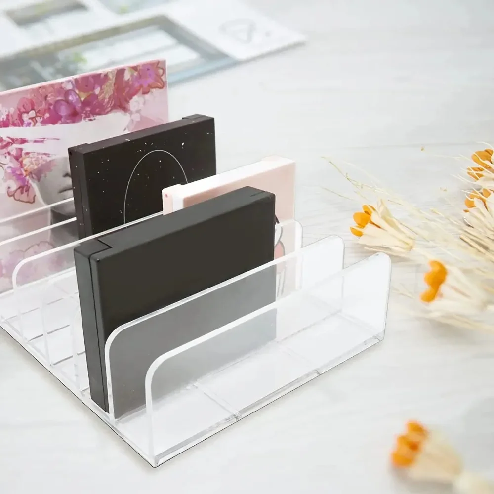 7-Compartment Transparent Makeup Organizer for Eyeshadow Palette and Cosmetics, Vanity Table and Bathroom Countertop Storage Box 5