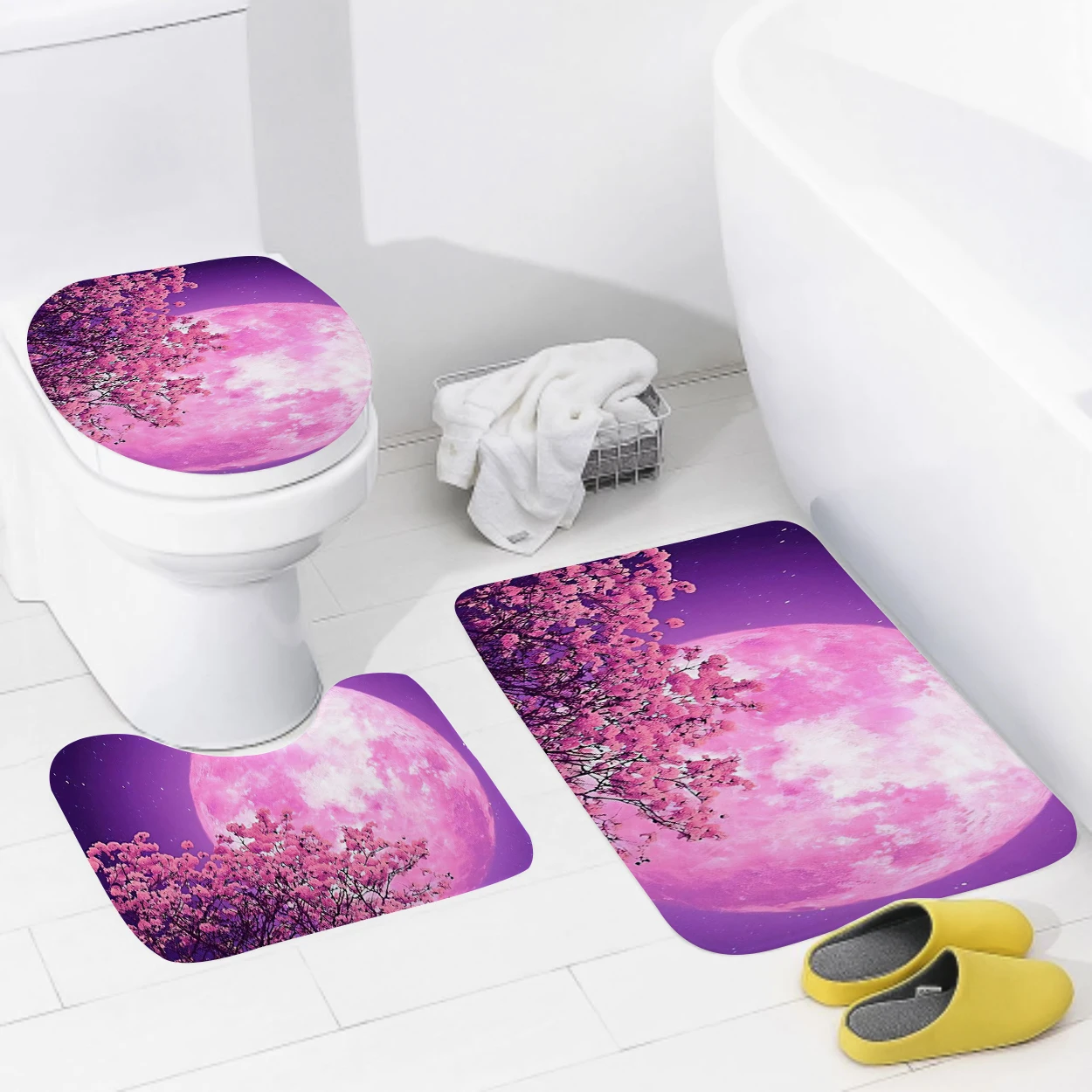 Home bathroom floor mats Bath Foot mat Animal oil paint style modern bathroom accessorie rug Toilet mat Bathtub anti-slip carpet 2