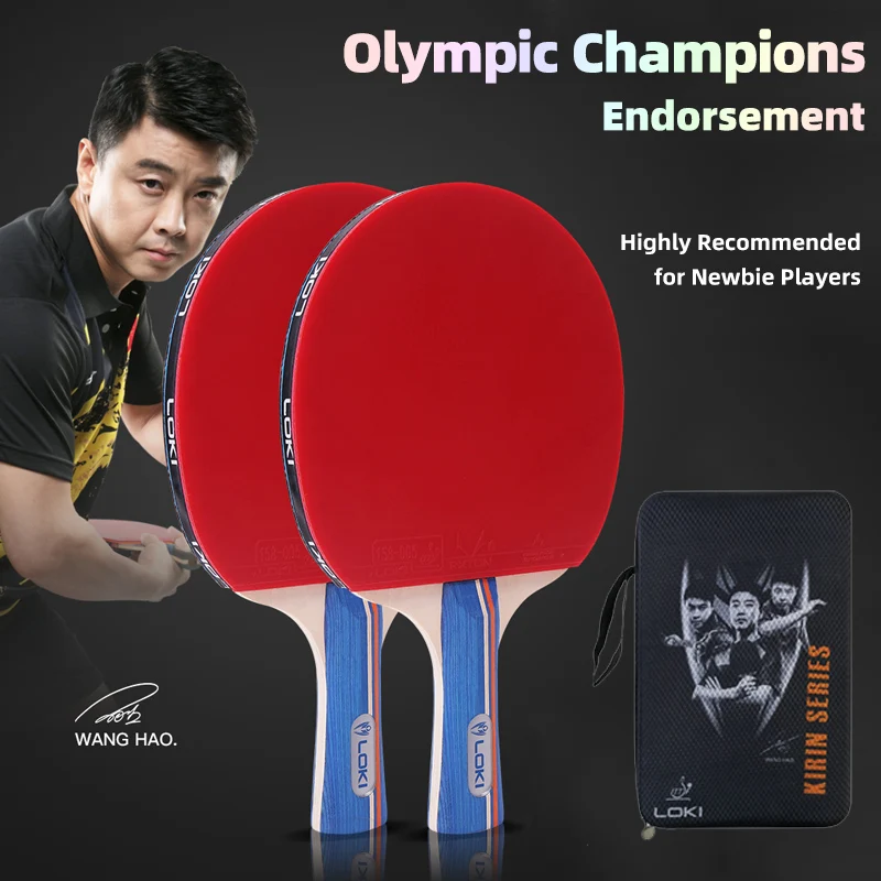 Loki Table Tennis Rackets 5 Ply Pure Wood Offensive Ping Pong Racket 2
