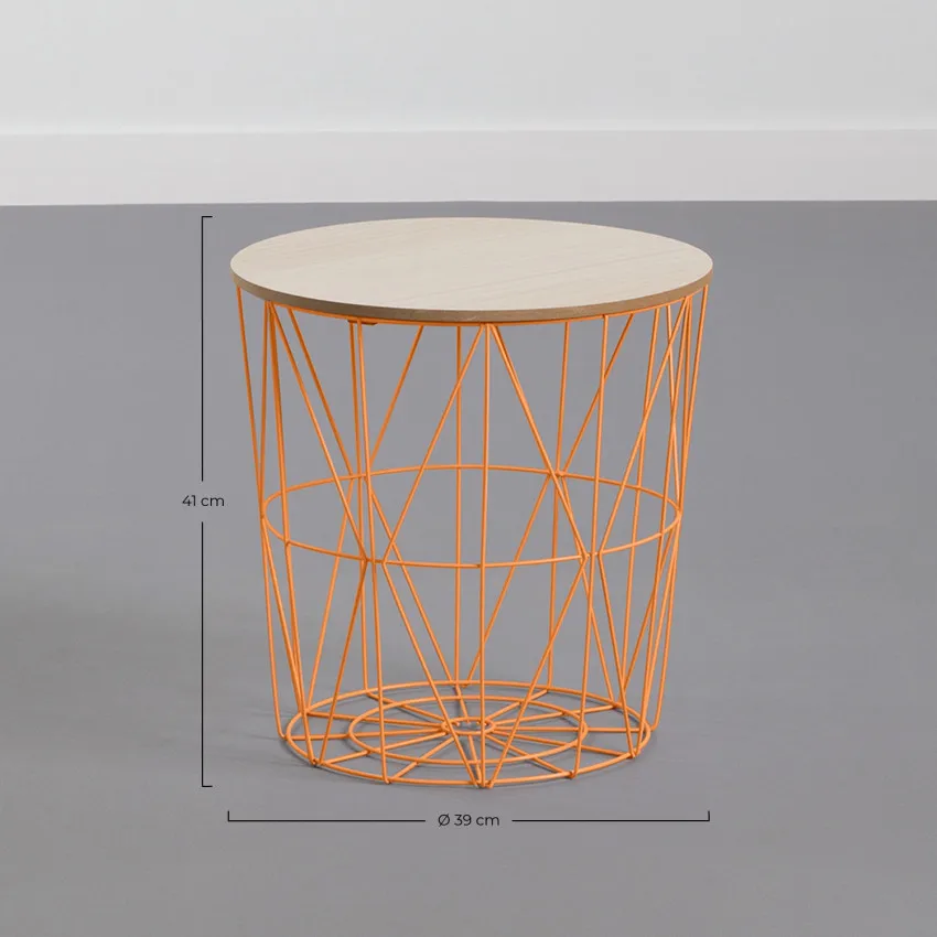 Coffee table round Storage 41x40cm Thinia Home