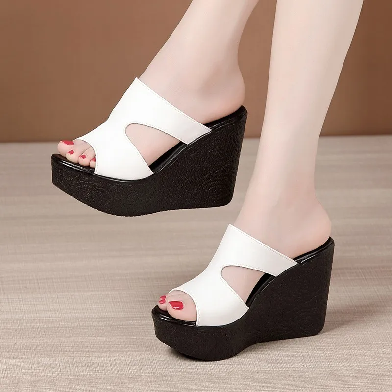 women sandals women high heels wedge sandals Women's Wedge Slippers Summer Sexy High Heel Outer Slippers Fashion Open Toe Beach Shoes Women