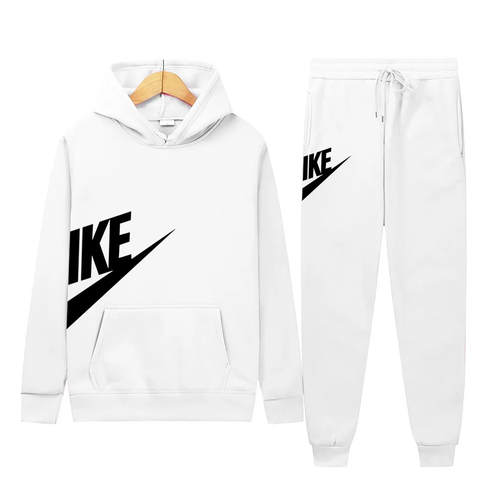 Classic brand sportswear men's set, long sleeved pullover and jogging pants, 2-piece set, fitness running suit, sportswear, Mal