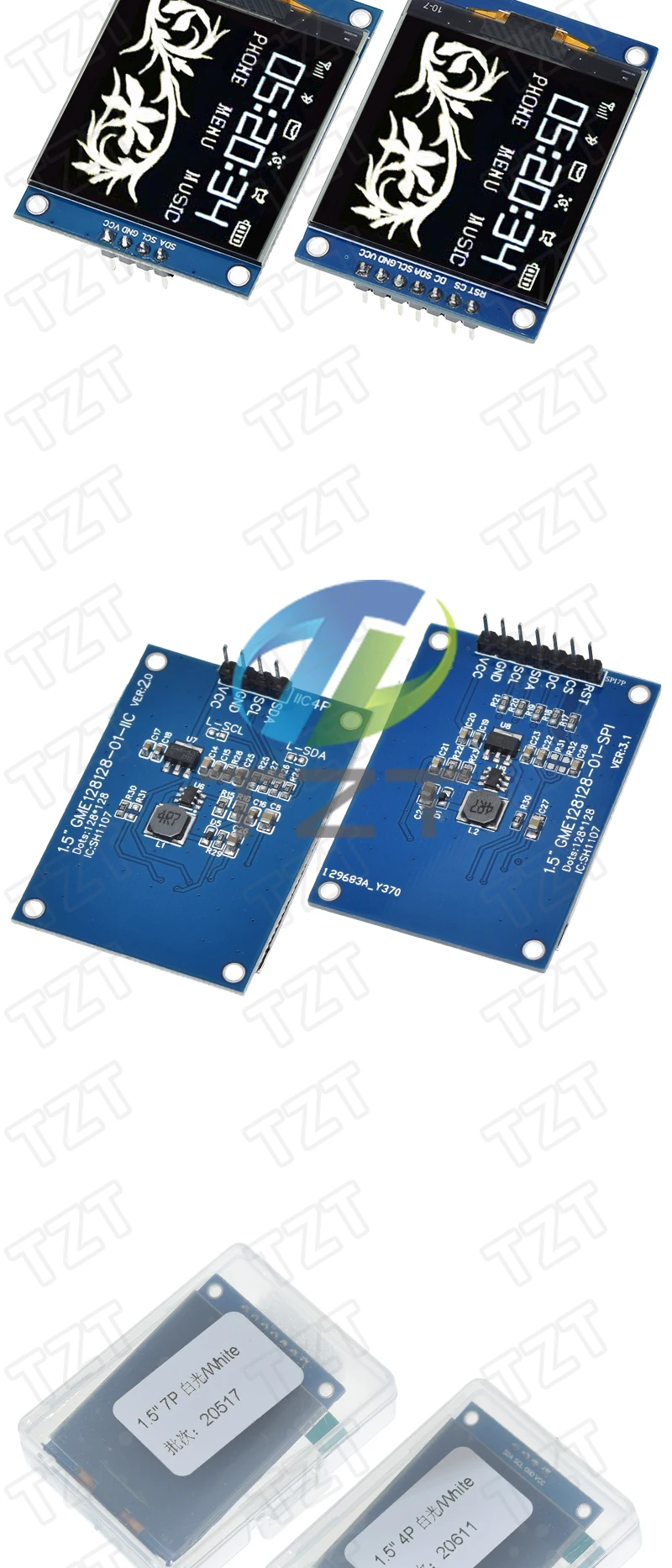 1/3PCS ALLE NEUE 1,5 Zoll 128x128 OLED Schild Bildschirm Modul Hohe qualität Produkt Für Raspberry Pi für STM32 Für Arduino – Detail 4