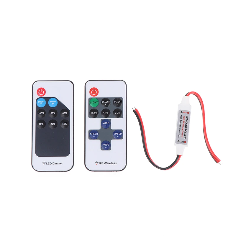 Mini LED Single Color Dimmer DC 5V 12V 24V 6A 5050 2835 Strip Lights Constant Voltage PWM Signal Controller With RF 9/Key Remote