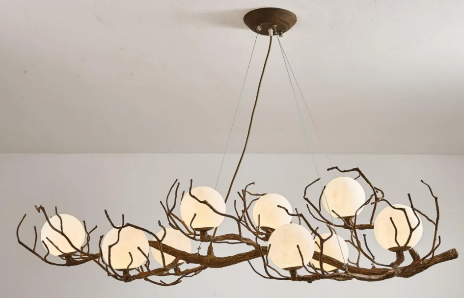 Modern Led Living Room Chandelier Retro Moon Art Lighting