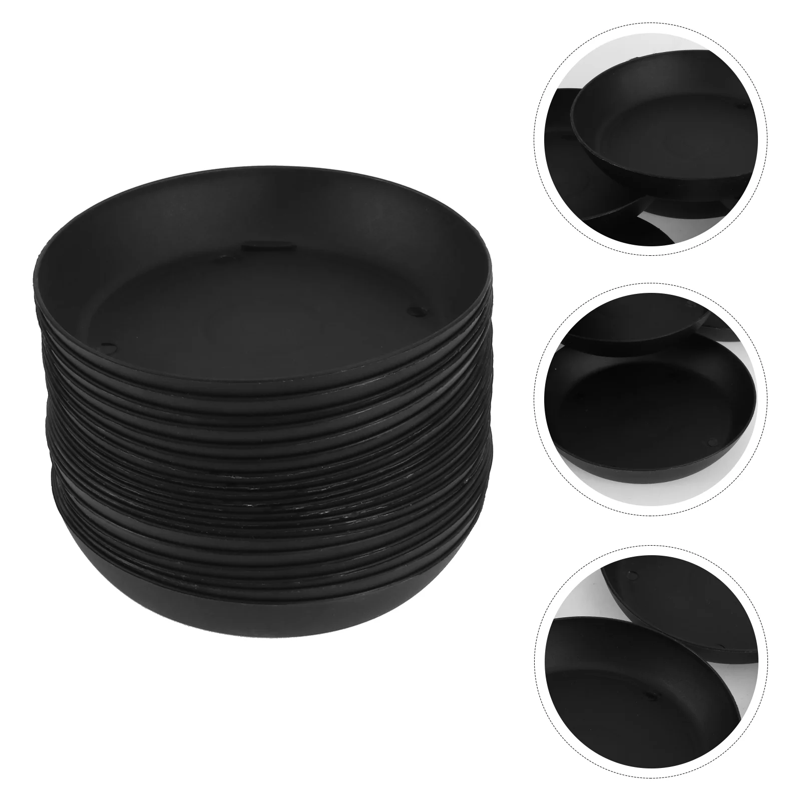 

Plastic Flowerpot Drip Tray Plant Pot Saucer Flowerpot Chassis Tray for Fleshiness Planter Garden Balcony (Black)